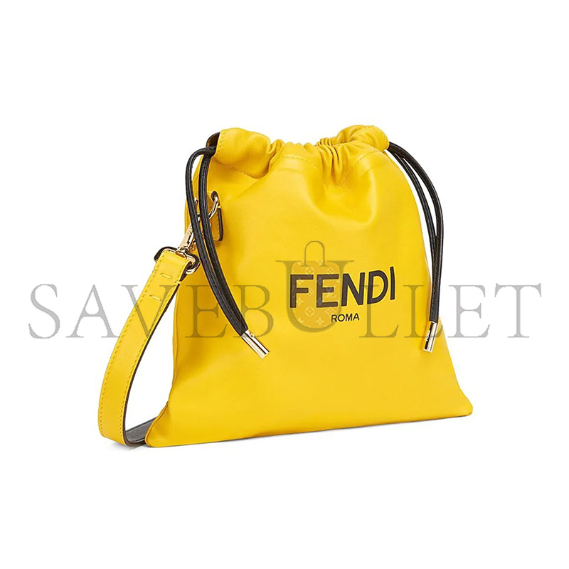FENDI SOFT NAPPA LOGO SMALL DRAWSTRING POUCH BAG 7VA510ADM9F0V3C (24*23*2cm)